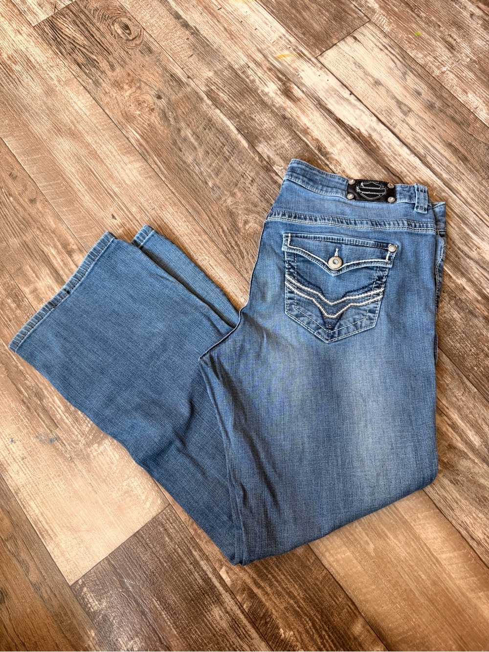 Harley-Davidson Men's Light Blue Bootcut Jeans